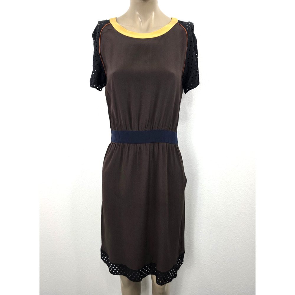 Miu Miu Brown Silk Shift Dress Size 40 US 4